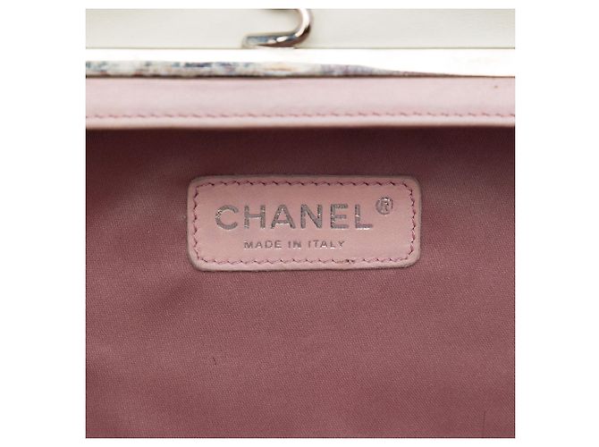 Clutch Chanel Black CC Quilted Lambskin Pearl Kiss Lock Nero - vista 5