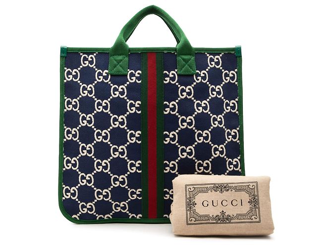 Gucci GG Nylon Web Tote für Kinder in Blau Marineblau - Ansicht 7