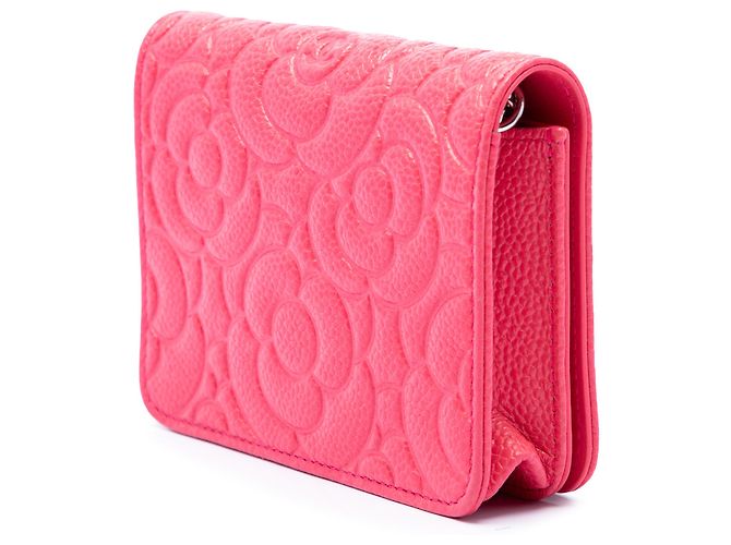 Chanel Pink CC Embossed Caviar Camellia Gürteltasche mit Kette - Ansicht 2
