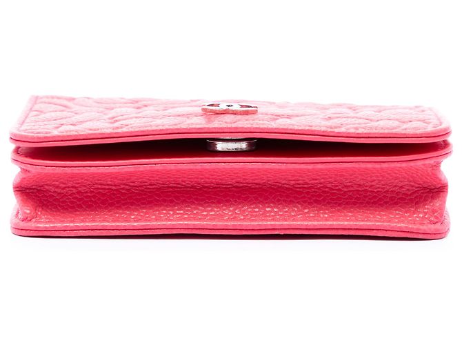Chanel Pink CC Embossed Caviar Camellia Gürteltasche mit Kette - Ansicht 3