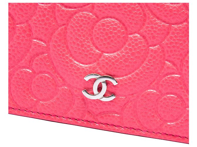 Chanel Pink CC Embossed Caviar Camellia Gürteltasche mit Kette - Ansicht 5