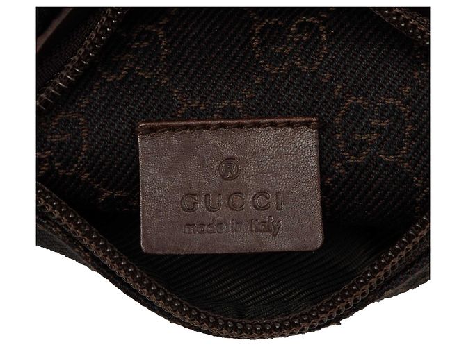 Bolso cinturón Gucci de lona GG marrón con doble bolsillo Castaño Marrón oscuro - vista 5