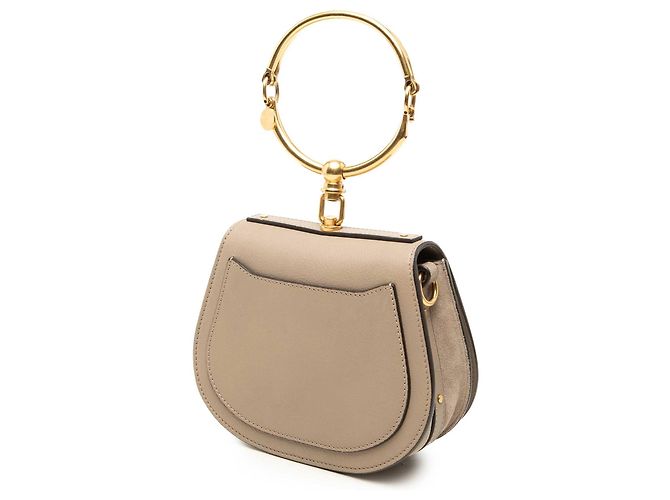 Bolsa Nile Chloé Pequena em Couro Bege com Alça de Pulso - vista 2