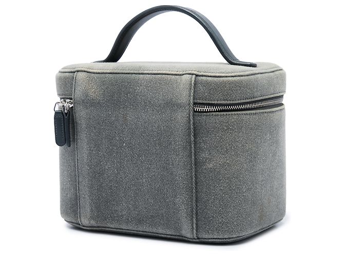 Borsa beauty Chanel Deauville in denim grigio con paillettes - vista 2