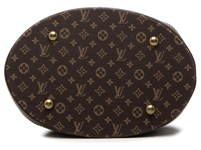 Louis Vuitton Brown Monogram Mini Lin Bucket PM Marrom Castanho escuro - vista 3
