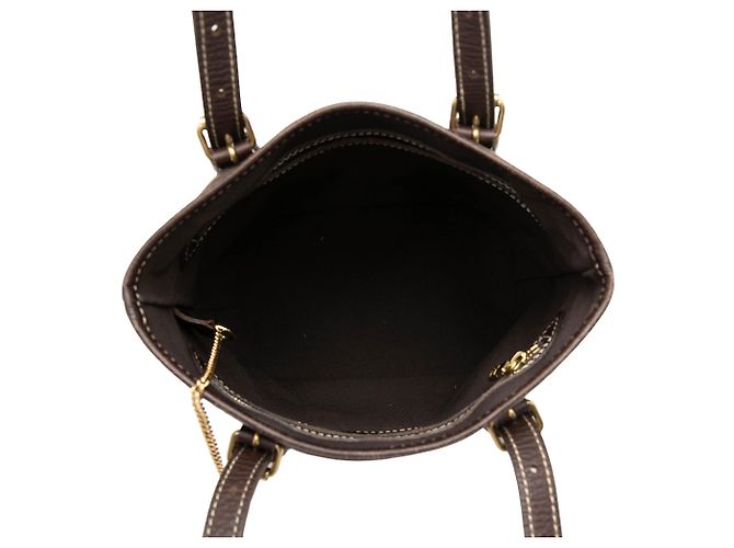 Louis Vuitton Brown Monogram Mini Lin Bucket PM Marrom Castanho escuro - vista 4