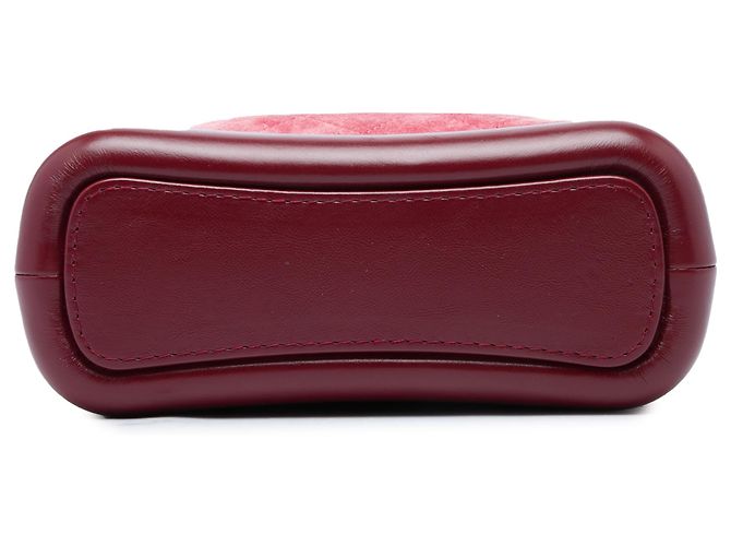 Chanel Gabrielle Hobo Piccola in Camoscio Matelassé Rossa Rosso - vista 3