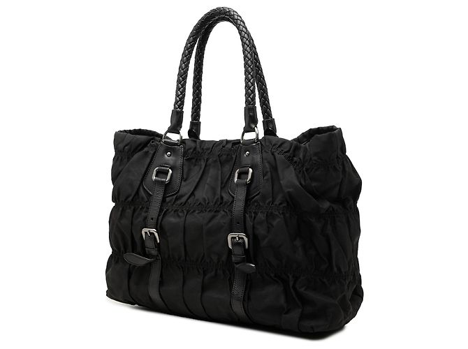 Bolso Satchel Prada de Tessuto Gaufre Negro - vista 2