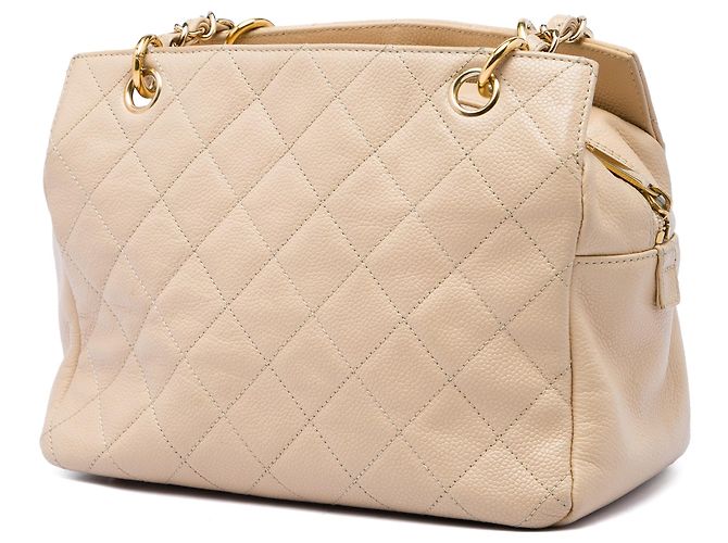 Chanel Brown Petite Caviar Timeless Tote Castaño Beige - vista 2