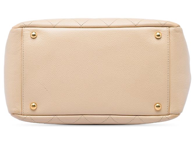 Chanel Brown Petite Caviar Timeless Tote Castaño Beige - vista 3
