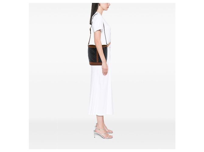 Céline Bolso bucket Celine Medium Triomphe de lona revestida marrón Castaño Marrón oscuro - vista 6