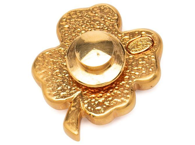Spilla quadrifoglio in resina placcata oro Chanel Gold D'oro - vista 2