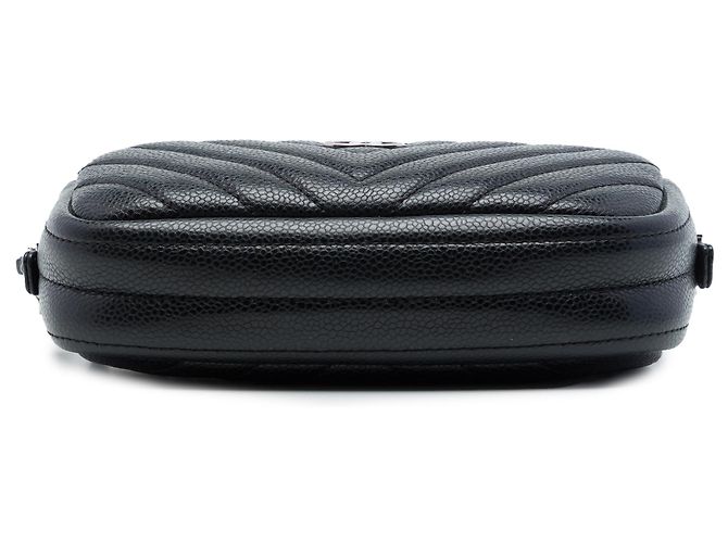 Borsa Camera Chanel Black CC Chevron Caviar Nero - vista 3