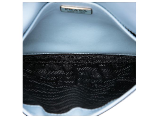 Borsa a tracolla con patta Cleo in pelle Spazzolato blu Prada Blu chiaro - vista 4