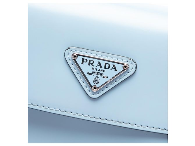 Borsa a tracolla con patta Cleo in pelle Spazzolato blu Prada Blu chiaro - vista 5