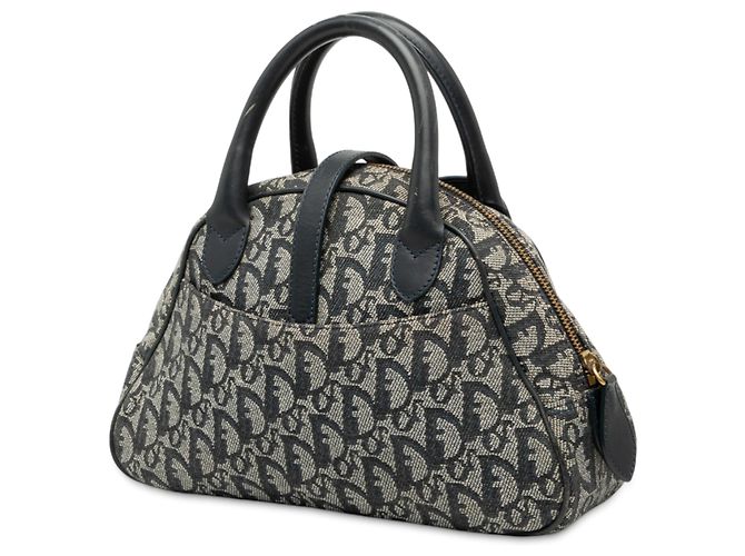 Autre Marque Dior Blue Mini Diorissimo Trotter Canvas Double Saddle Bowler Bag Blau - Ansicht 2