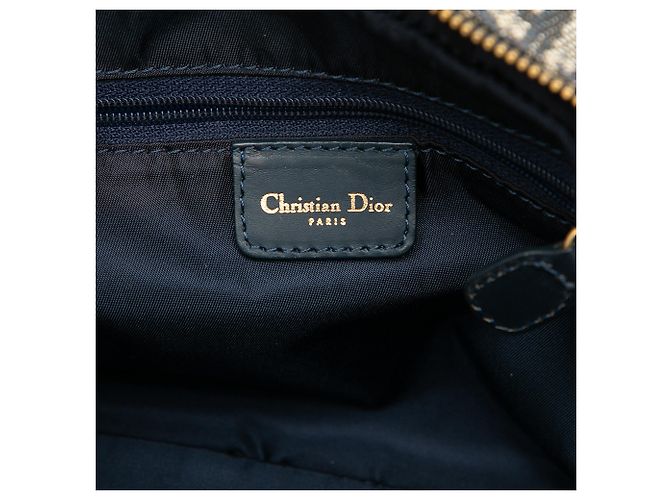 Autre Marque Dior Blue Mini Diorissimo Trotter Canvas Double Saddle Bowler Bag Blau - Ansicht 5