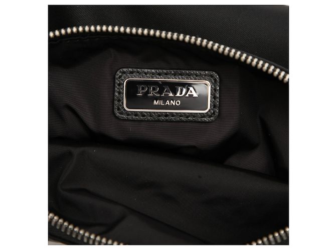 Clutch de pulso Prada em Tessuto preto - vista 5