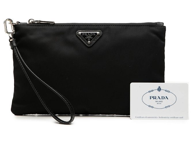 Clutch de pulso Prada em Tessuto preto - vista 7