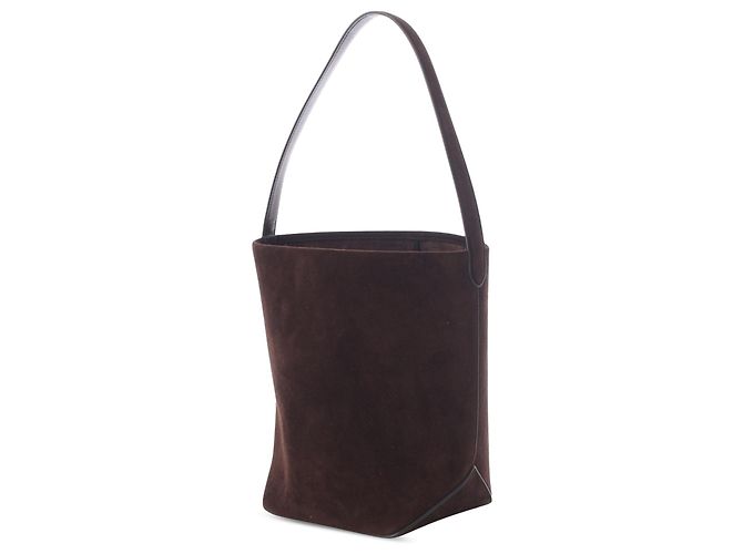 The Row Tote Bag NS Park in camoscio marrone Medium Suede Edge Marrone scuro - vista 2