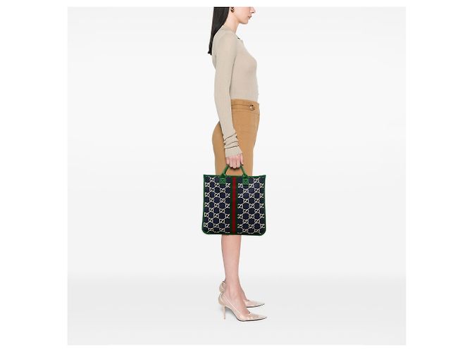 Gucci GG Nylon Web Tote für Kinder in Blau Marineblau - Ansicht 6