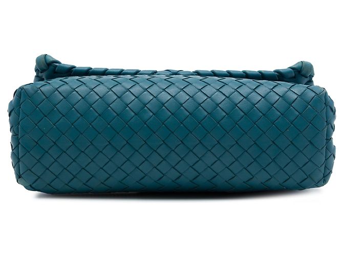 Borsa a tracolla Olimpia Small in Nappa Intrecciato blu Bottega Veneta - vista 3