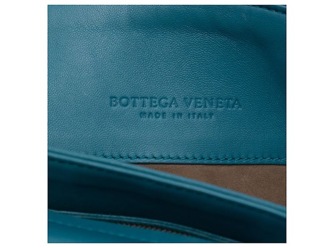 Borsa a tracolla Olimpia Small in Nappa Intrecciato blu Bottega Veneta - vista 5