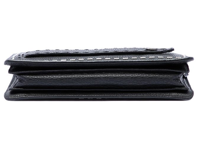 Clutch Selleria Fendi in pelle nera Nero - vista 3