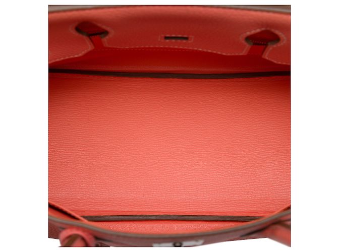 Hermès Orange Clemence Birkin Retourne 30 Arancione Pesca - vista 4