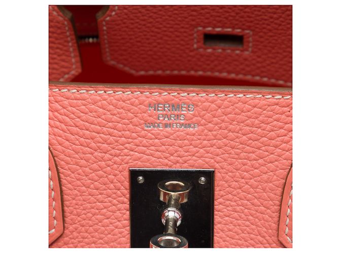 Hermès Orange Clemence Birkin Retourne 30 Arancione Pesca - vista 5