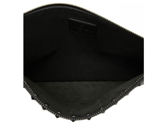 Clutch Rockstud Valentino in pelle di vitello grana grossa nera Nero - vista 4