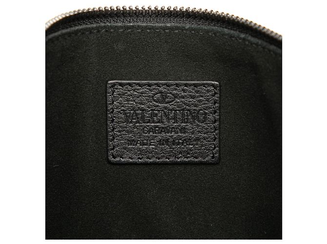Clutch Rockstud Valentino in pelle di vitello grana grossa nera Nero - vista 5