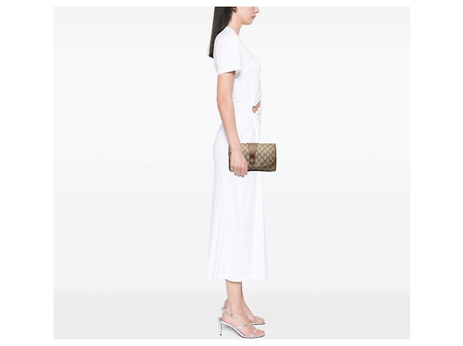 Gucci Beige GG Supreme Web Clutch - Ansicht 6
