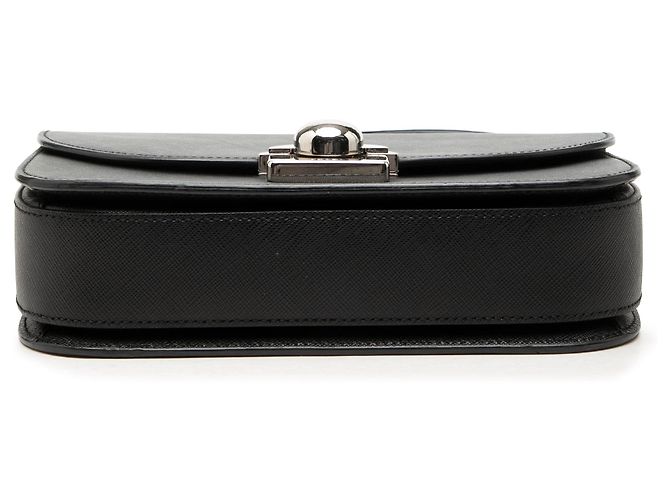 Bolsa Satchel Prada Black Saffiano Lux Arcade Preto - vista 3