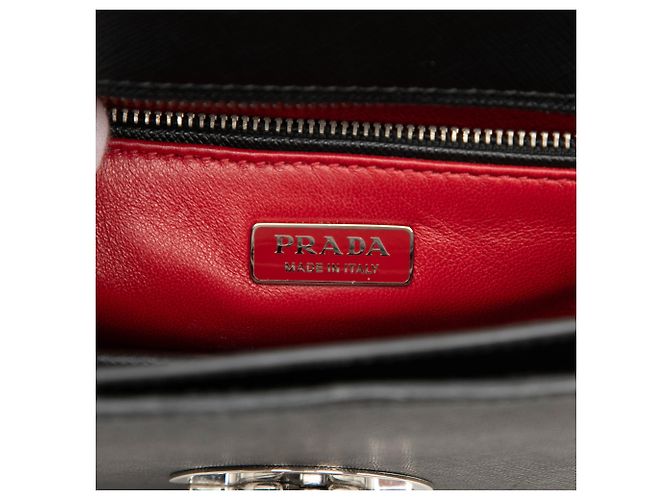 Bolsa Satchel Prada Black Saffiano Lux Arcade Preto - vista 5