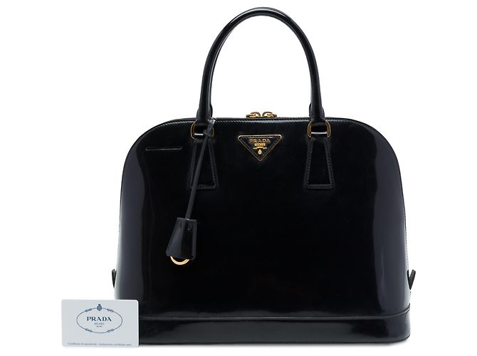 Prada Promenade Satchel aus Spazzolato-Leder in Schwarz, Medium - Ansicht 7