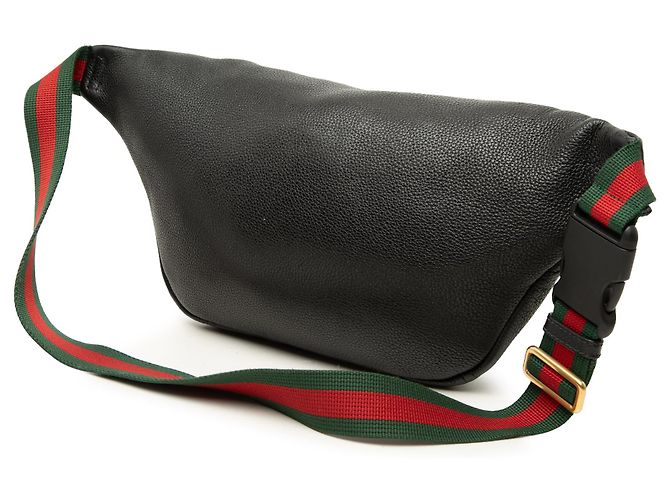 Borsa a cintura Gucci in pelle di vitello nera con logo Web Nero - vista 2