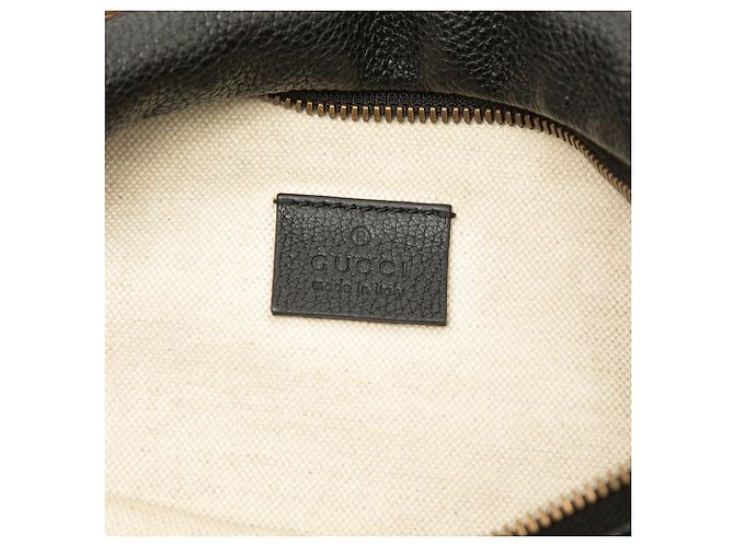 Borsa a cintura Gucci in pelle di vitello nera con logo Web Nero - vista 5