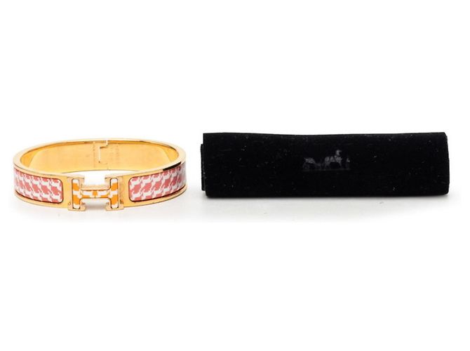 Hermès Bracciale Hermes Click H PM Cheval Pixel Charm Rosa D'oro Arancione - vista 6