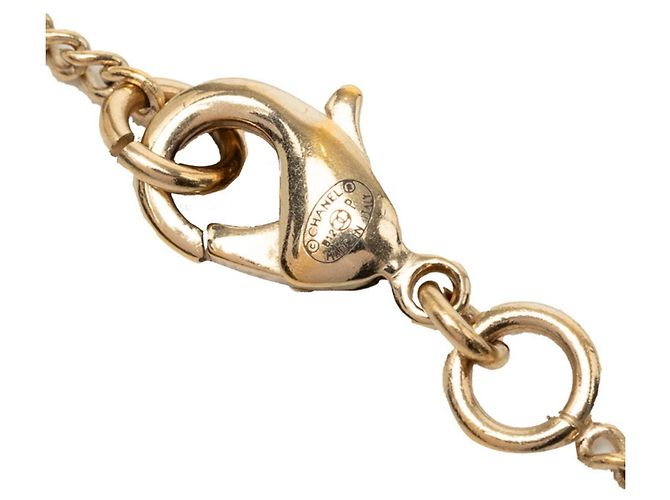Colar Chanel Camellia Coco Mark Preto Dourado - vista 5