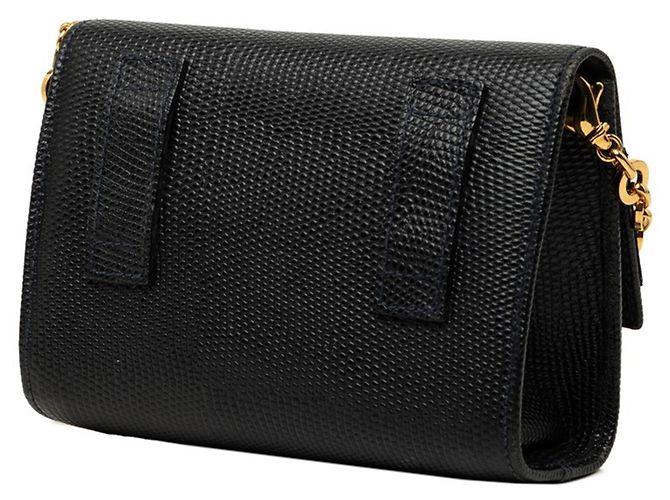 Borsa a tracolla mini con catena Salvatore Ferragamo Vara Ribbon Blu navy - vista 2