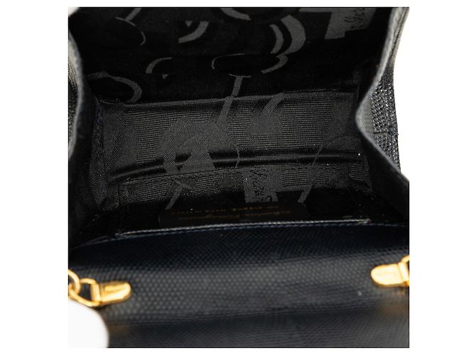 Borsa a tracolla mini con catena Salvatore Ferragamo Vara Ribbon Blu navy - vista 4