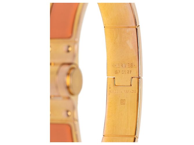Bracciale Hermès Chanier M in oro e arancione D'oro - vista 4