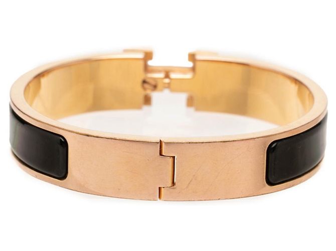 Hermès Hermes Click H Armband mit Anhänger Schwarz Golden - Ansicht 3