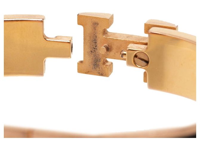 Hermès Hermes Click H Armband mit Anhänger Schwarz Golden - Ansicht 4