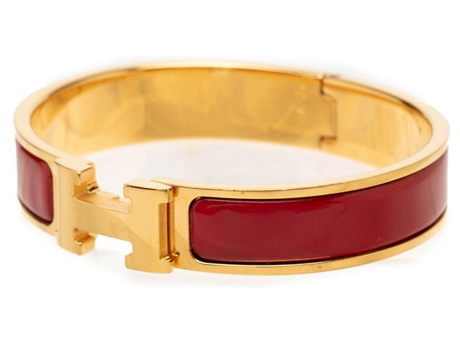 Hermès Hermes Click H PM Charm Armband Rot Golden Bordeaux - Ansicht 2
