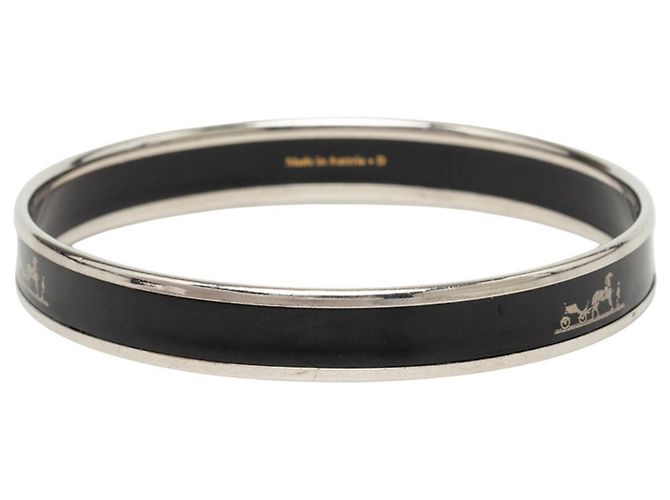 Brazalete Hermès Email PM Caleche Negro Plata - vista 3