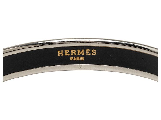 Brazalete Hermès Email PM Caleche Negro Plata - vista 4