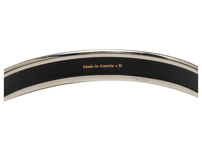 Brazalete Hermès Email PM Caleche Negro Plata - vista 5