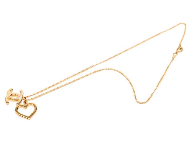 Collar de cadena Chanel Coco Mark Open Heart Dorado - vista 3
